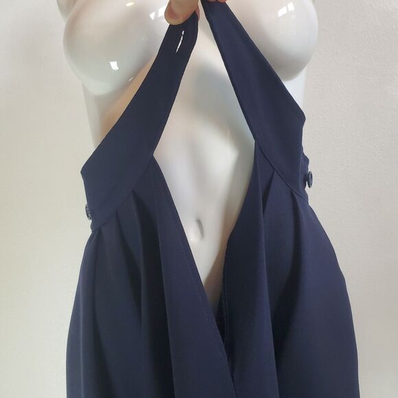 Vintage 60s/70s Bobbie Brooks Navy Pleated Wrap Skirt - Picture 7 of 14